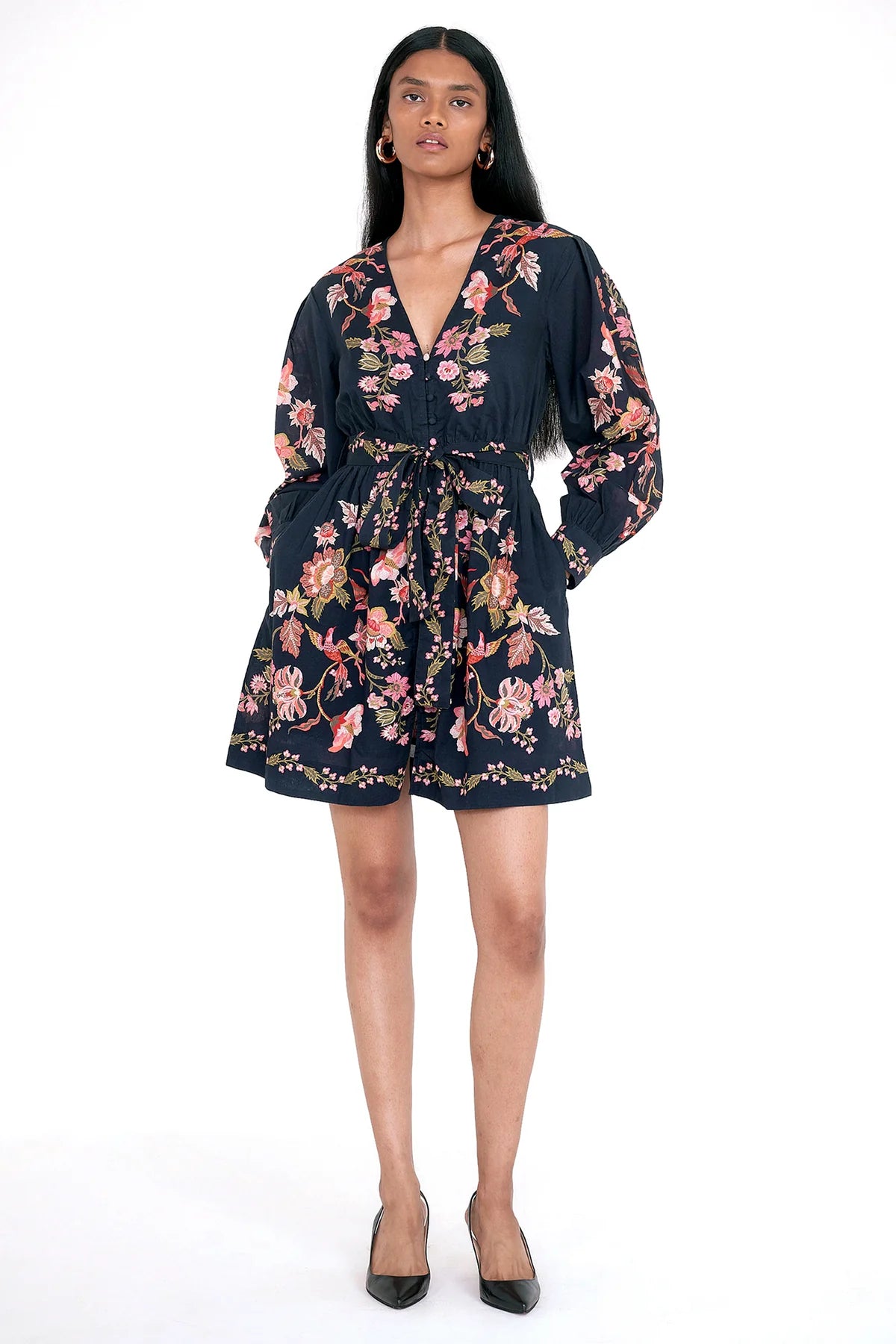 Anne Mini Dress, Chintz Jet