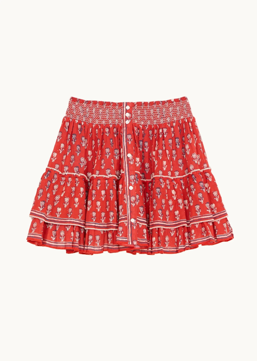 Ari Print Mini Skirt, Red