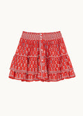 Ari Print Mini Skirt, Red