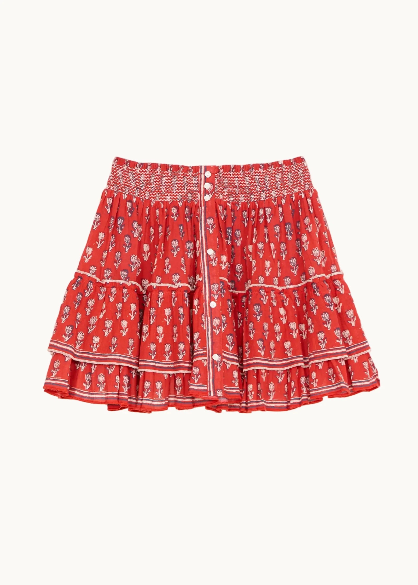 Ari Print Mini Skirt, Red