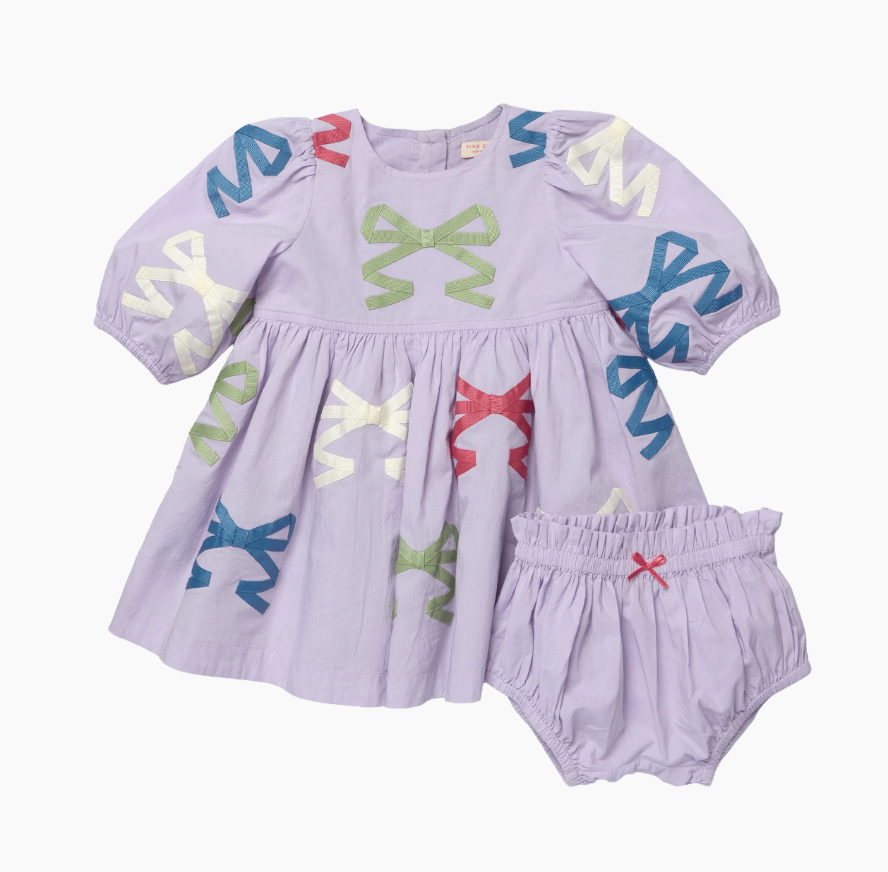 Baby Girls Brooke Dress Set, Lavender Multi Bow Applique