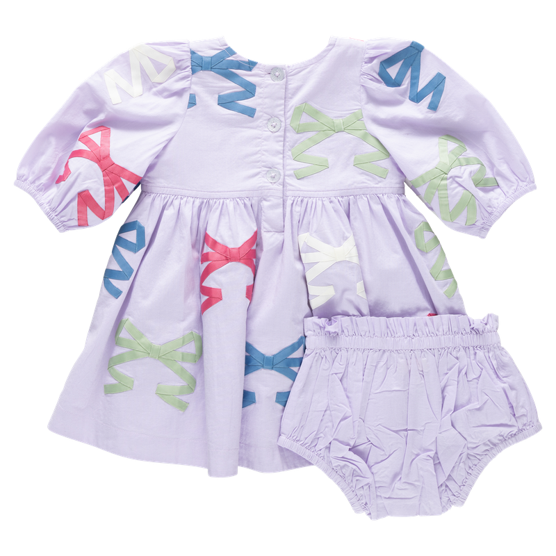 Baby Girls Brooke Dress Set, Lavender Multi Bow Applique