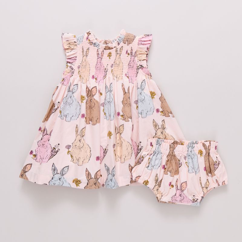 Baby Girls Stevie Dress Set, Vintage Bunnies
