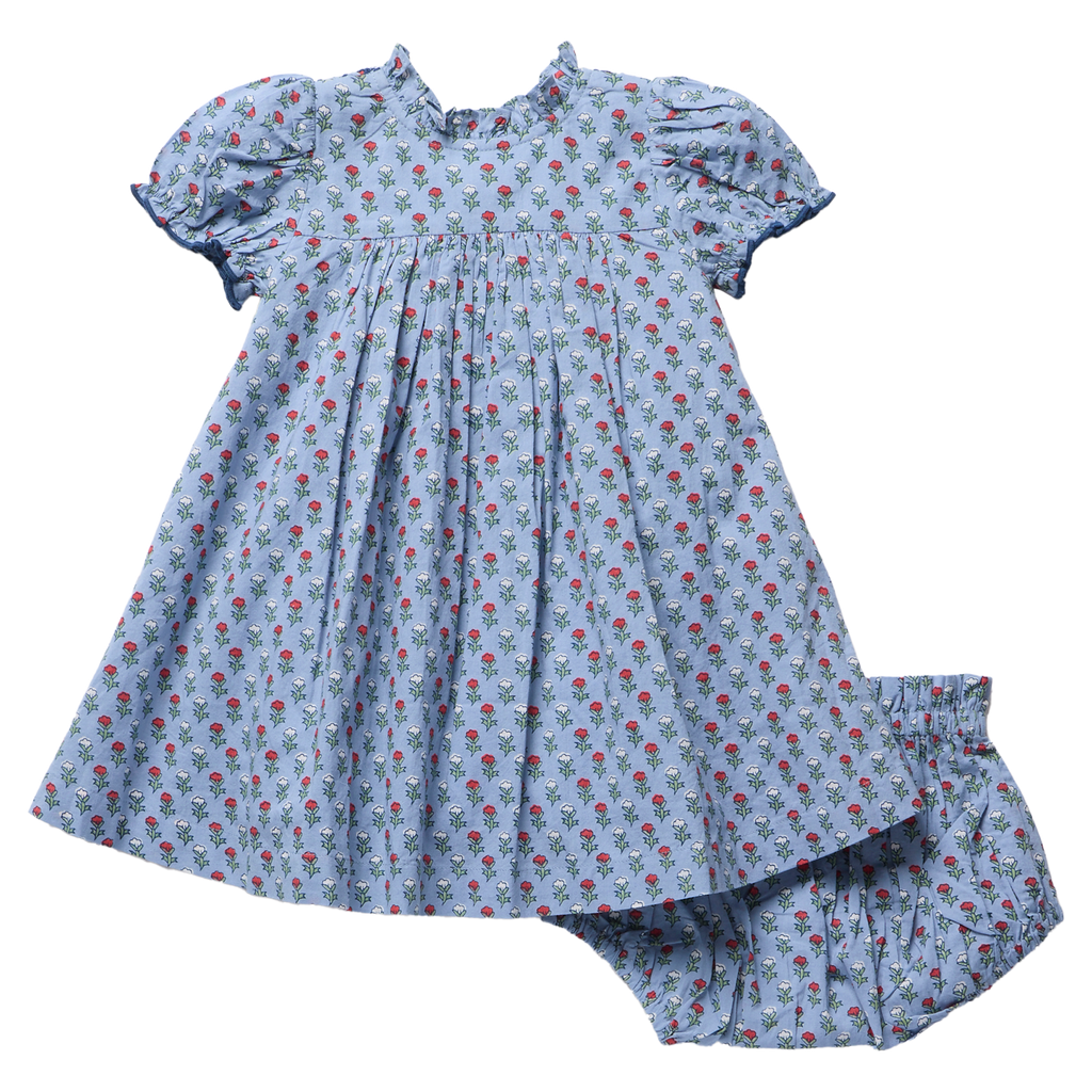 Baby Girls Lucia Dress Set, Light Blue Carnation