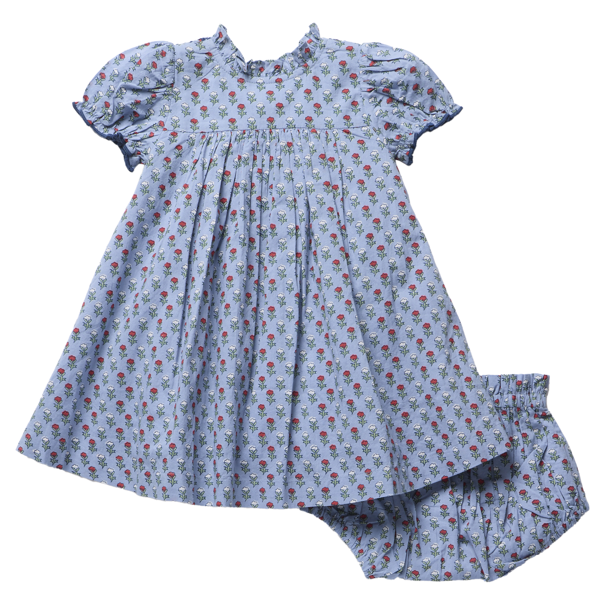 Baby Girls Lucia Dress Set, Light Blue Carnation