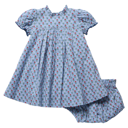 Baby Girls Lucia Dress Set, Light Blue Carnation