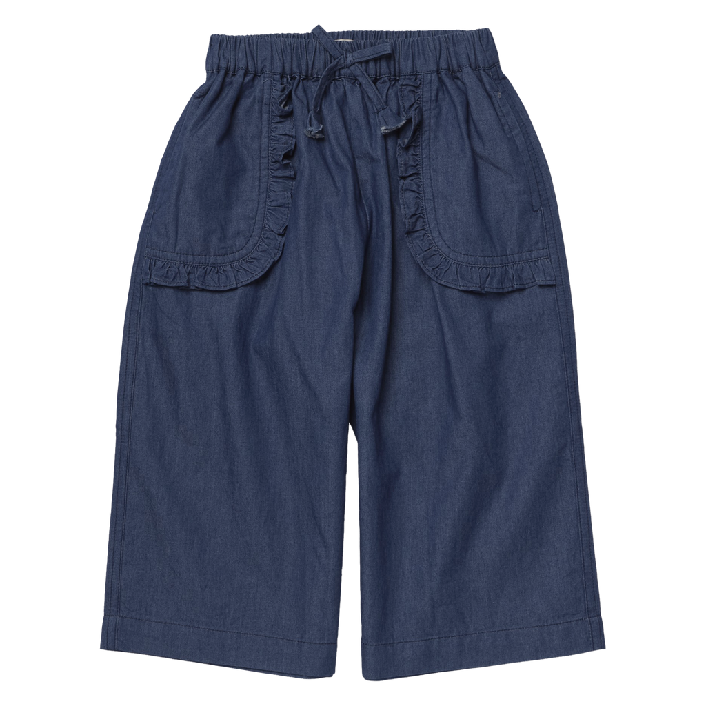 Girls Bailey Ruffle Pant, Chambray