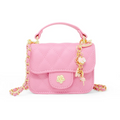 Tiny Quilted Ballet Charm Handbag, Pink