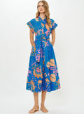 Belted Shirt Dress, Antico Blue