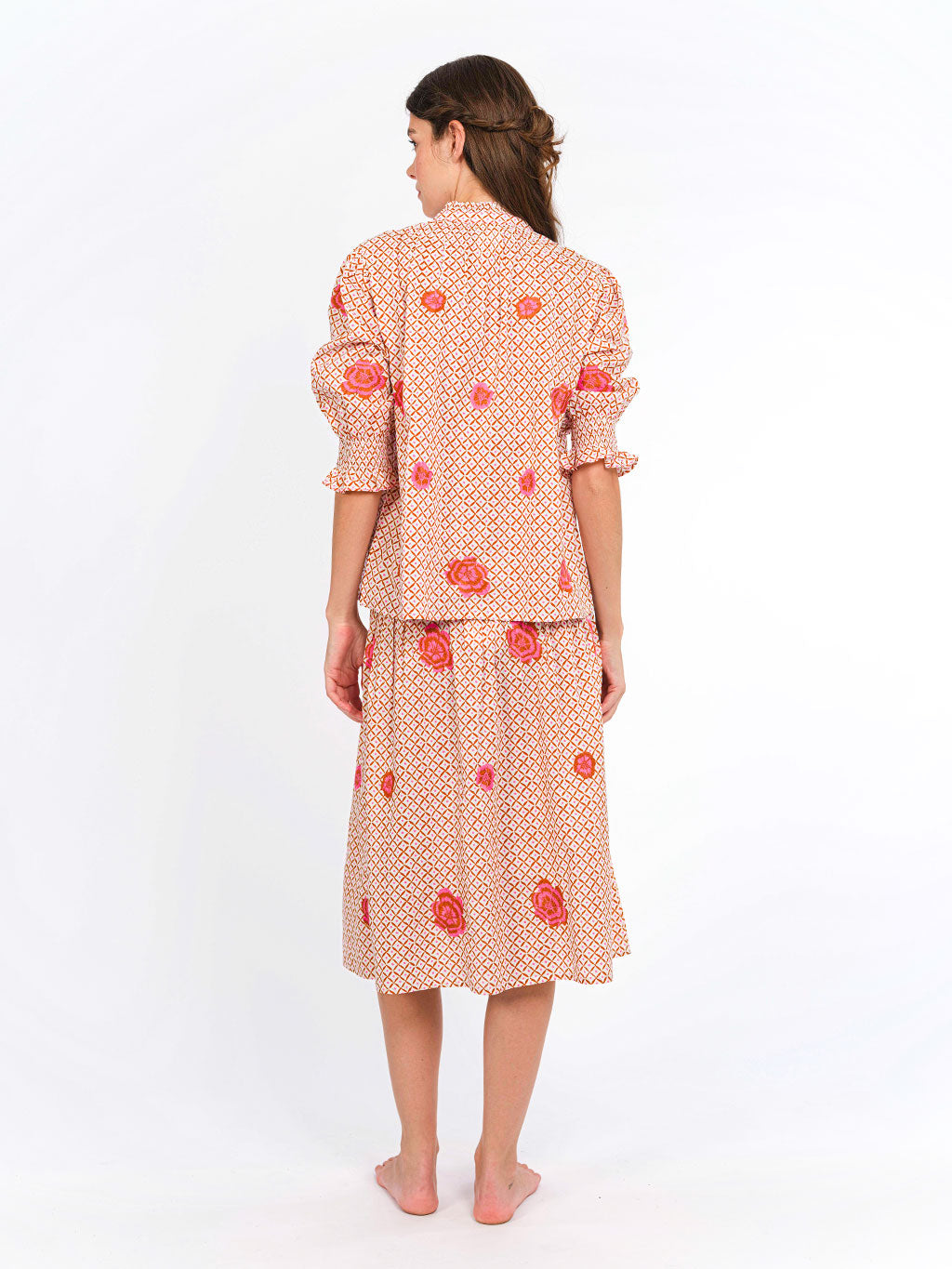 Bergamot Blouse, Mustard Peony Embroidery
