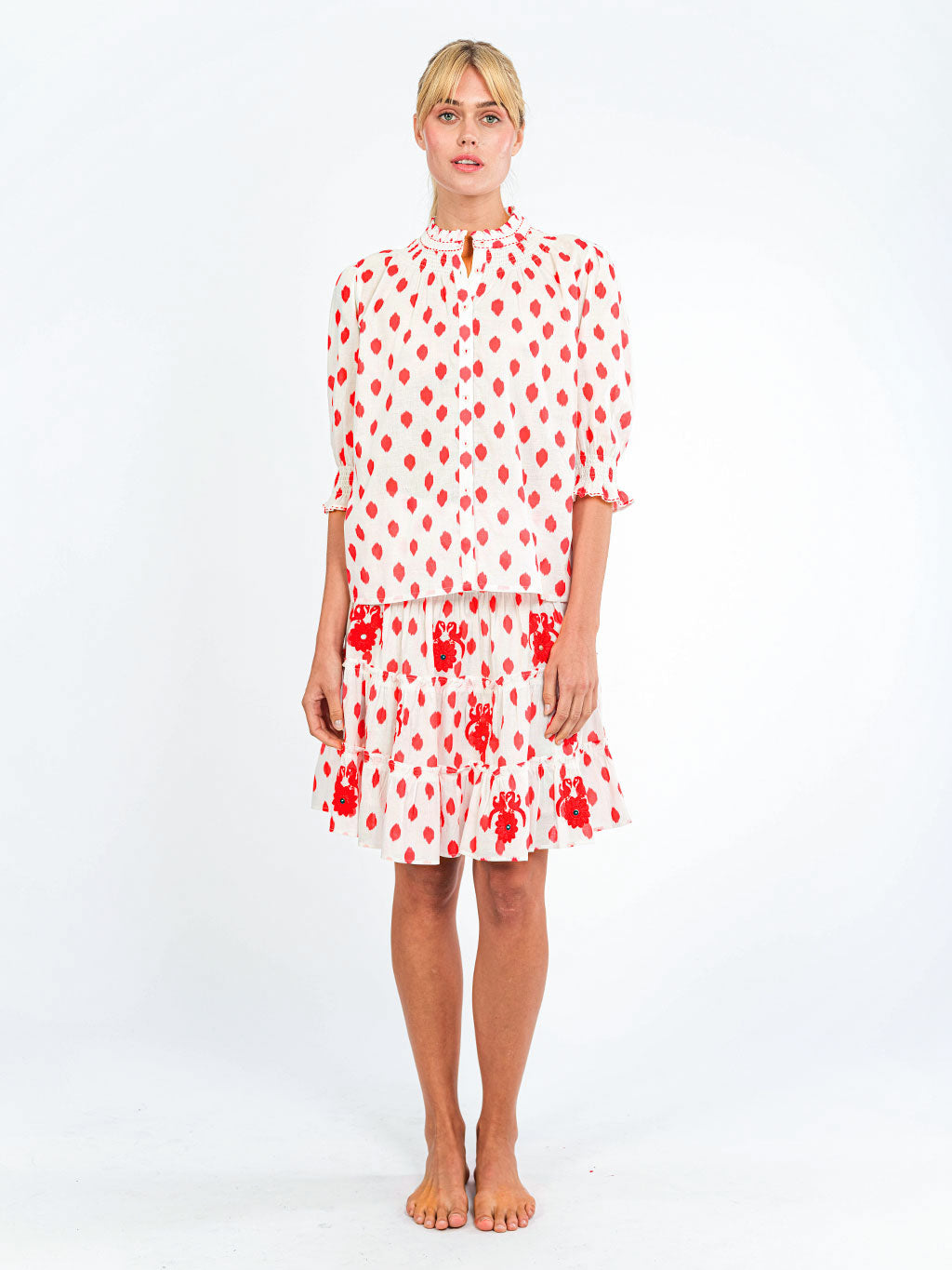 Bergamot Blouse, Dots Red