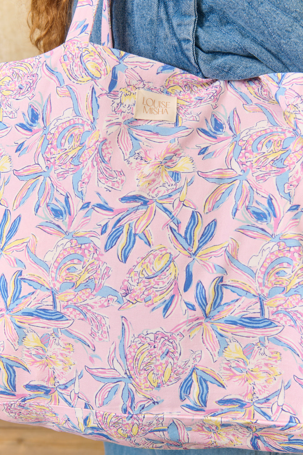 Beverly Tote Bag, Pink Lush Paradise