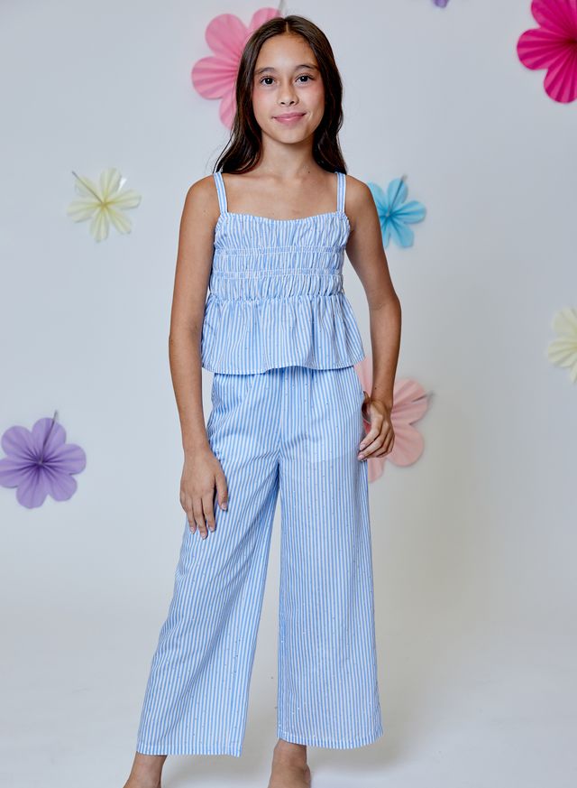 Striped Pants, Blue