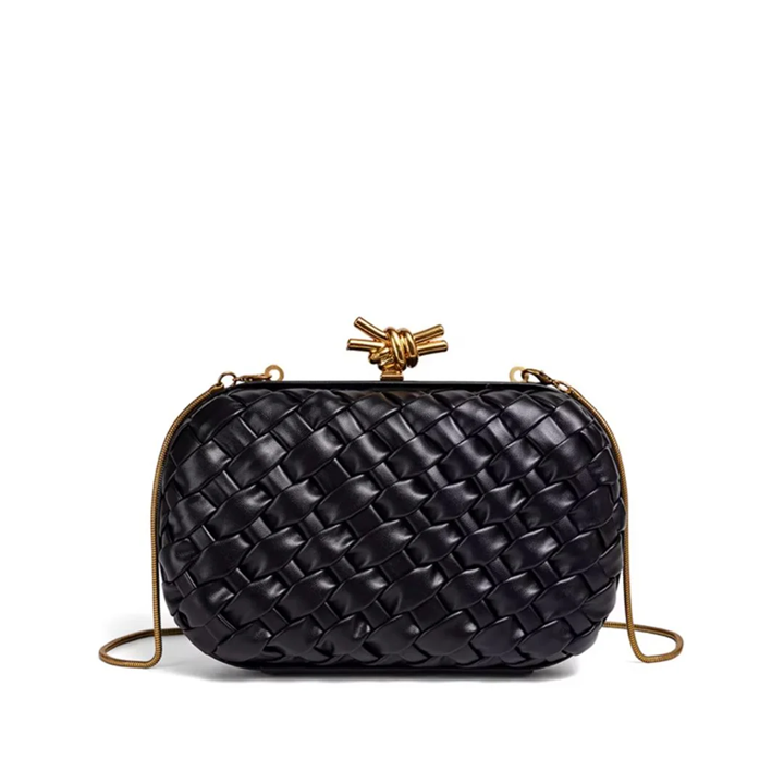 Bonsoir Woven Clutch Black