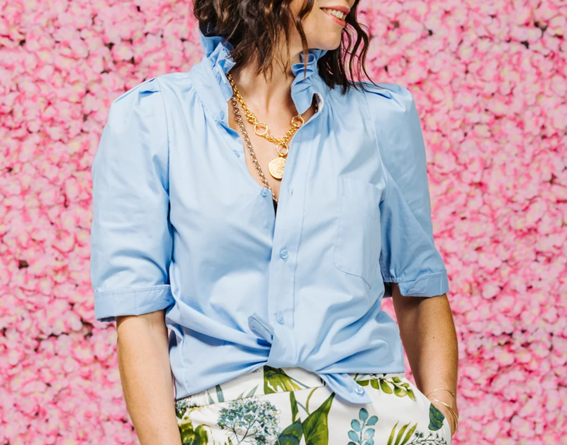 Bontina Blouse Light Blue