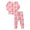 Kids Bamboo PJ Set, Pink Present Bow