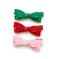Green, Red, & Pink Bows Hair Clips