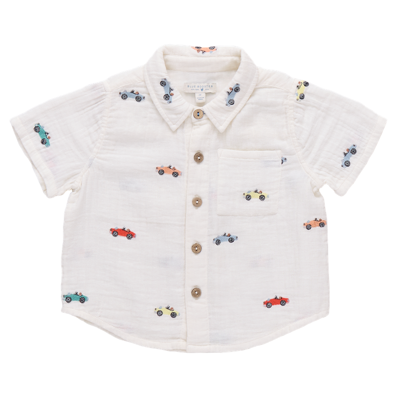 Multi Boys Jack Shirt, Vintage Car Embroidery