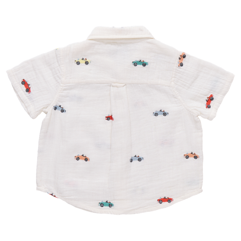 Multi Boys Jack Shirt, Vintage Car Embroidery