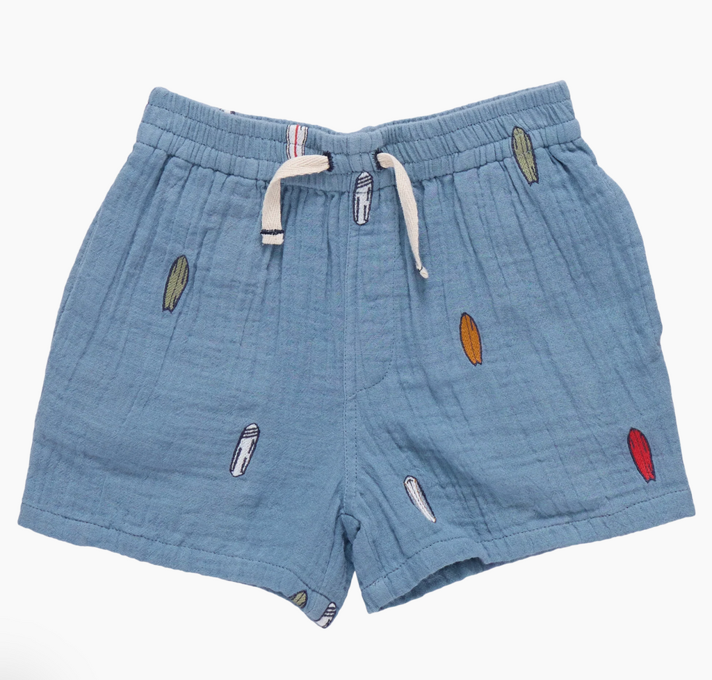 Boys Calvin Short, Surfboard Embroidery