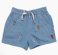 Boys Calvin Short, Surfboard Embroidery