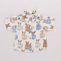 Boys Jack Shirt, Blue Vintage Bunnies