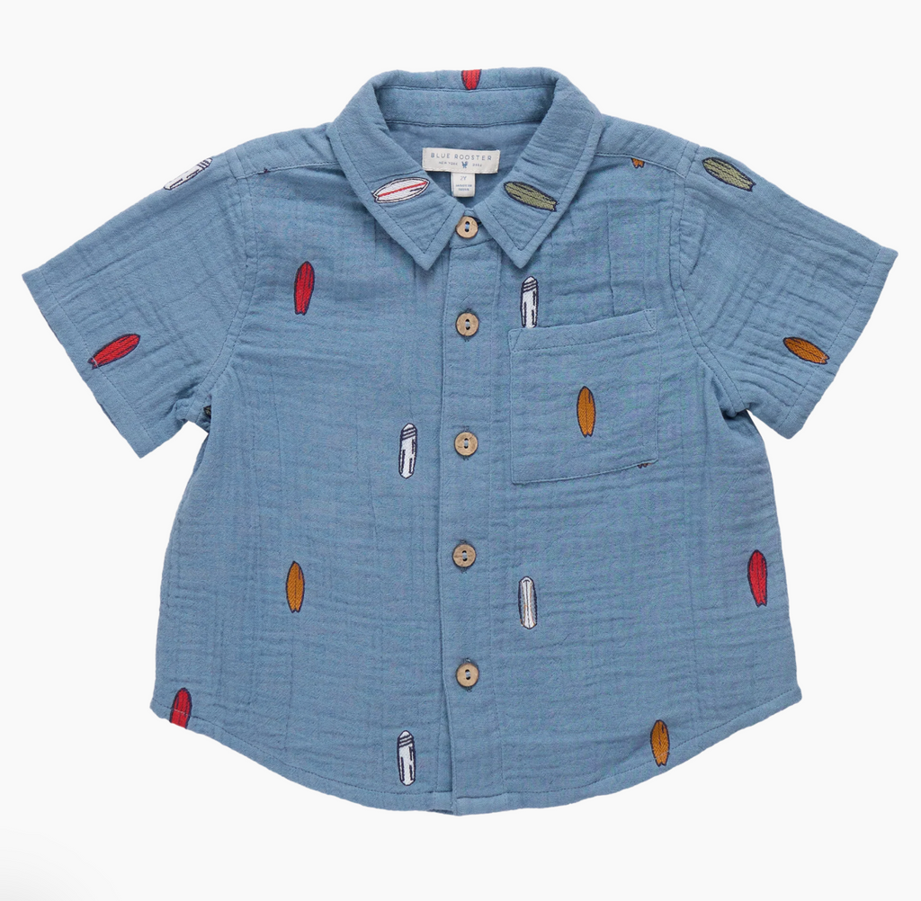 Boys Jack Shirt, Surfboard Embroidery