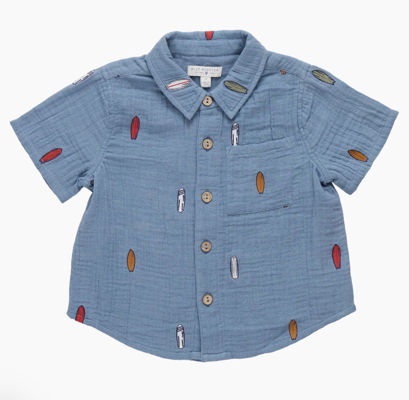 Boys Jack Shirt, Surfboard Embroidery