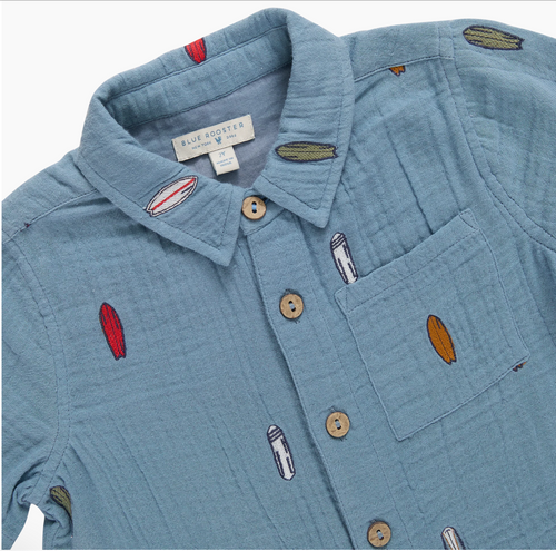 Boys Jack Shirt, Surfboard Embroidery