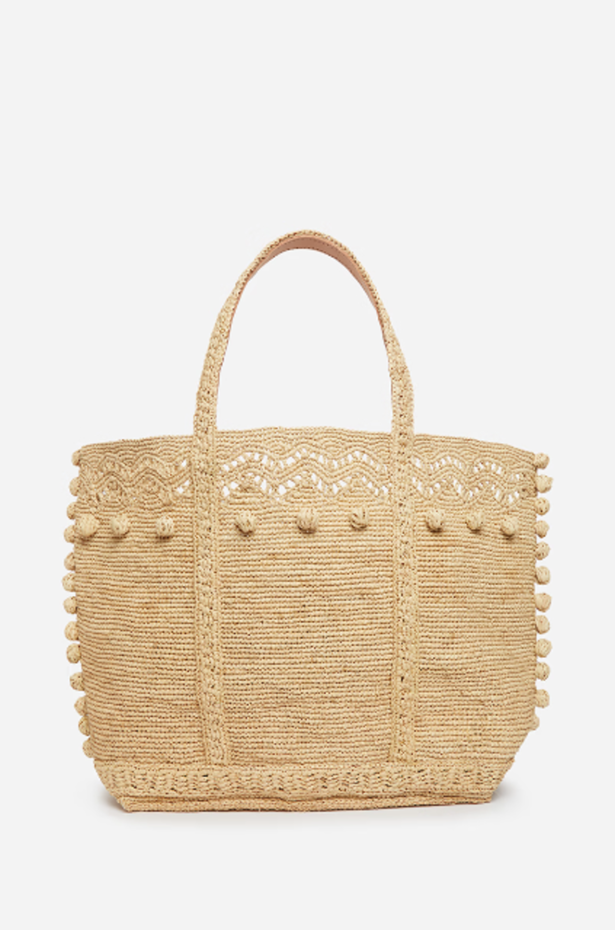 Cabas Raffia Tote w/ Bubbles