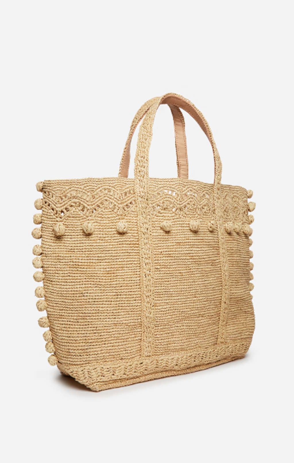 Cabas Raffia Tote w/ Bubbles