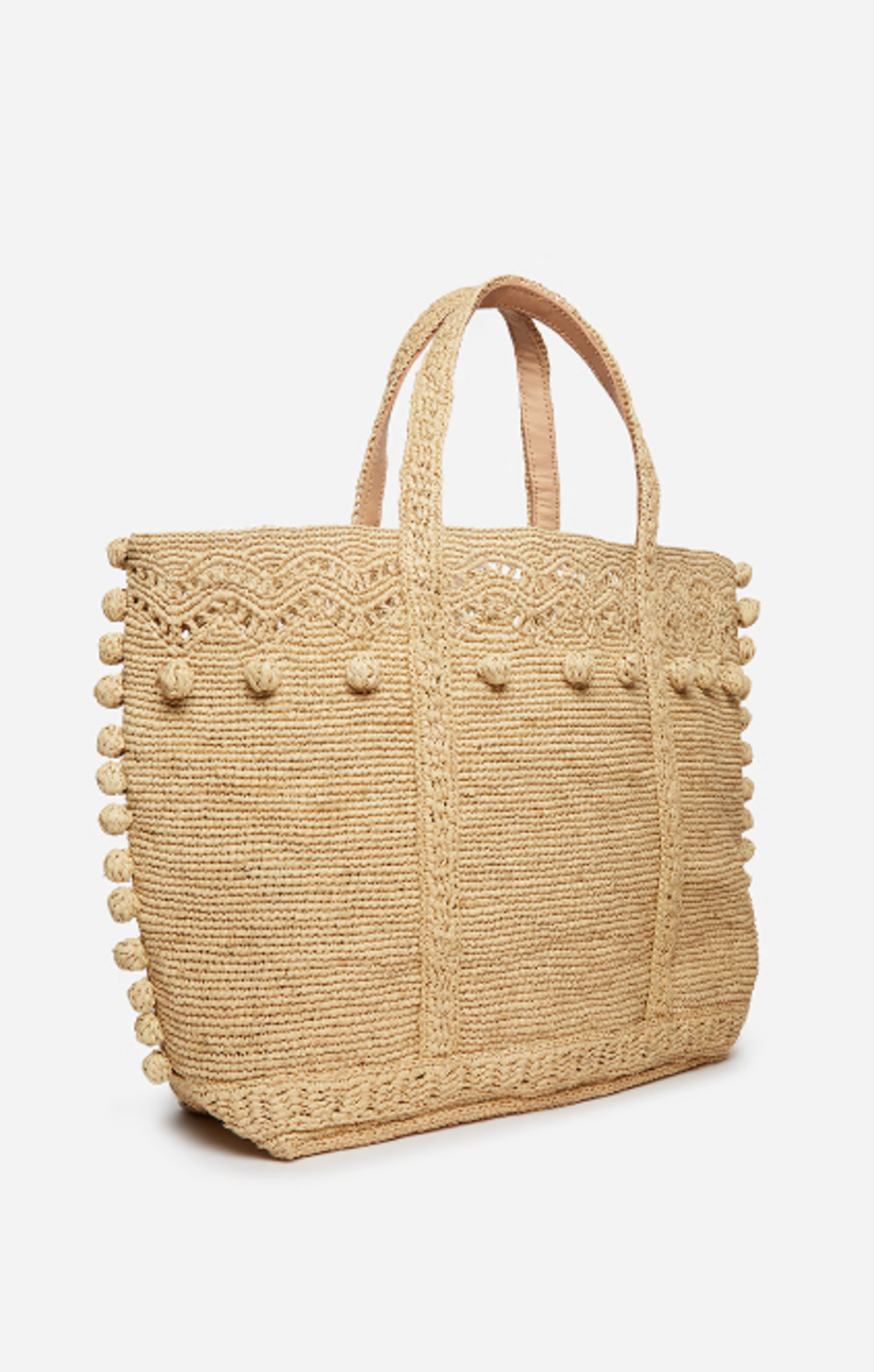Cabas Raffia Tote w/ Bubbles