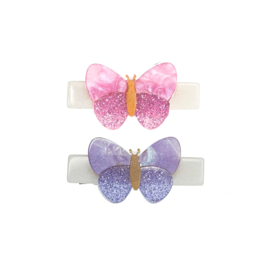 Shimmer Butterflies Hair Clips, Lilac