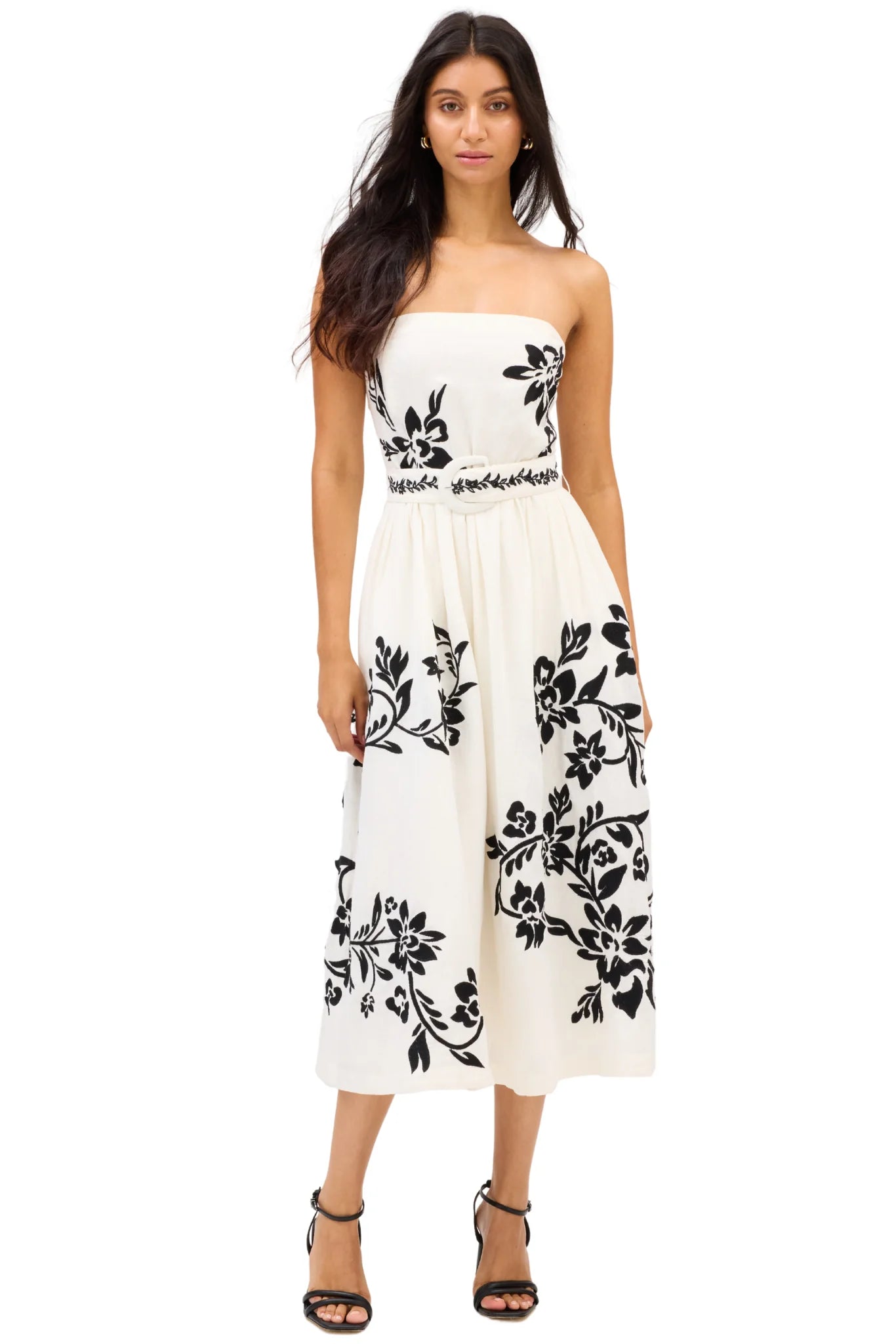 Claire Dress, Ivory & Black