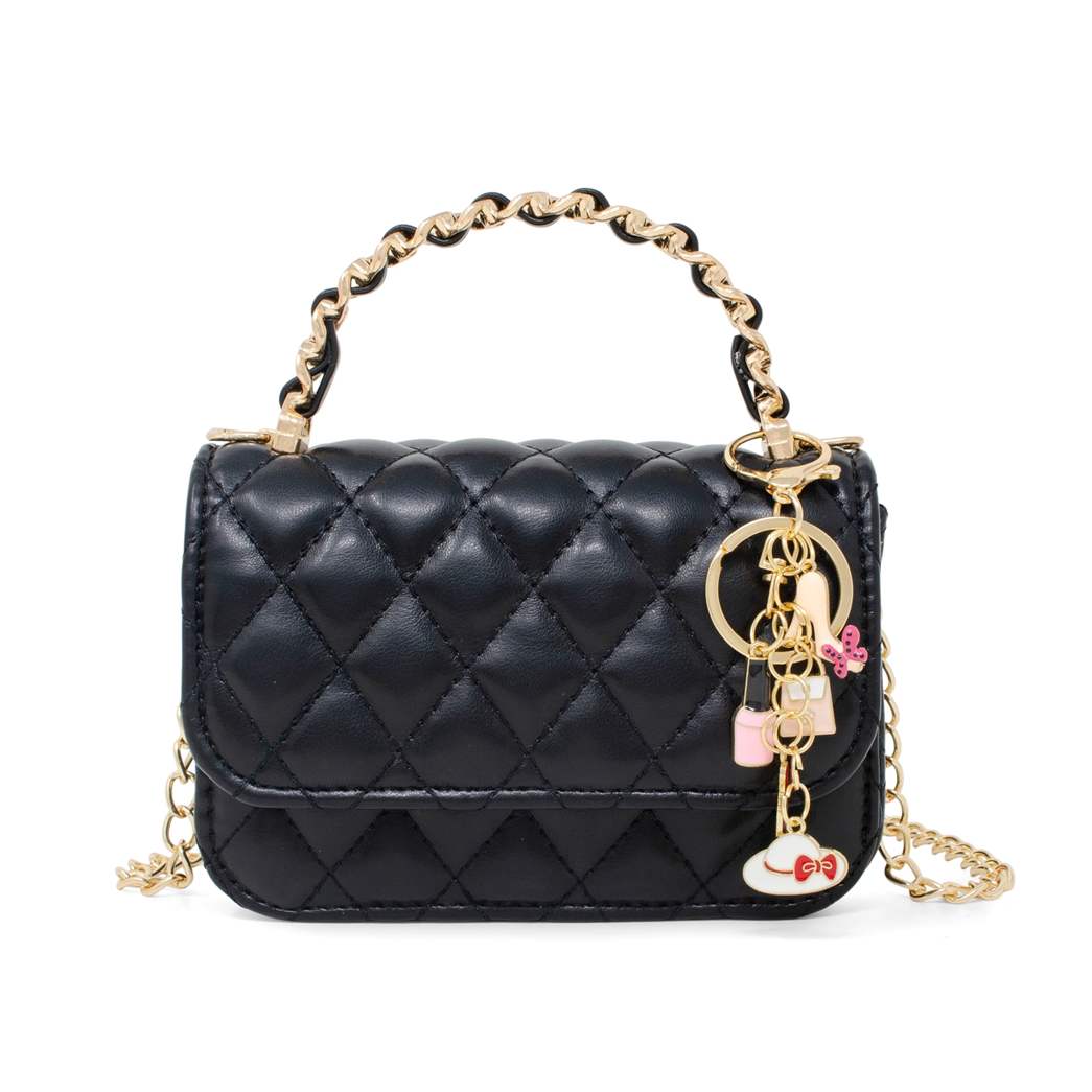 Classic Link Chain Handle Handbag, Black