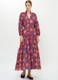 Cuff Sleeve Tie Waist Maxi, Kildare Plum