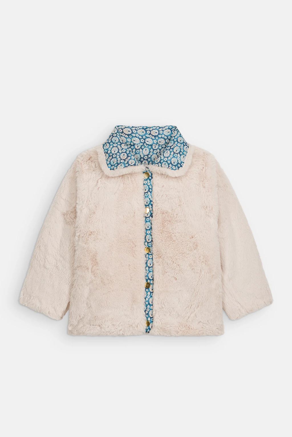 Dalilou Reversible Jacket, Navy Snowfall Flower