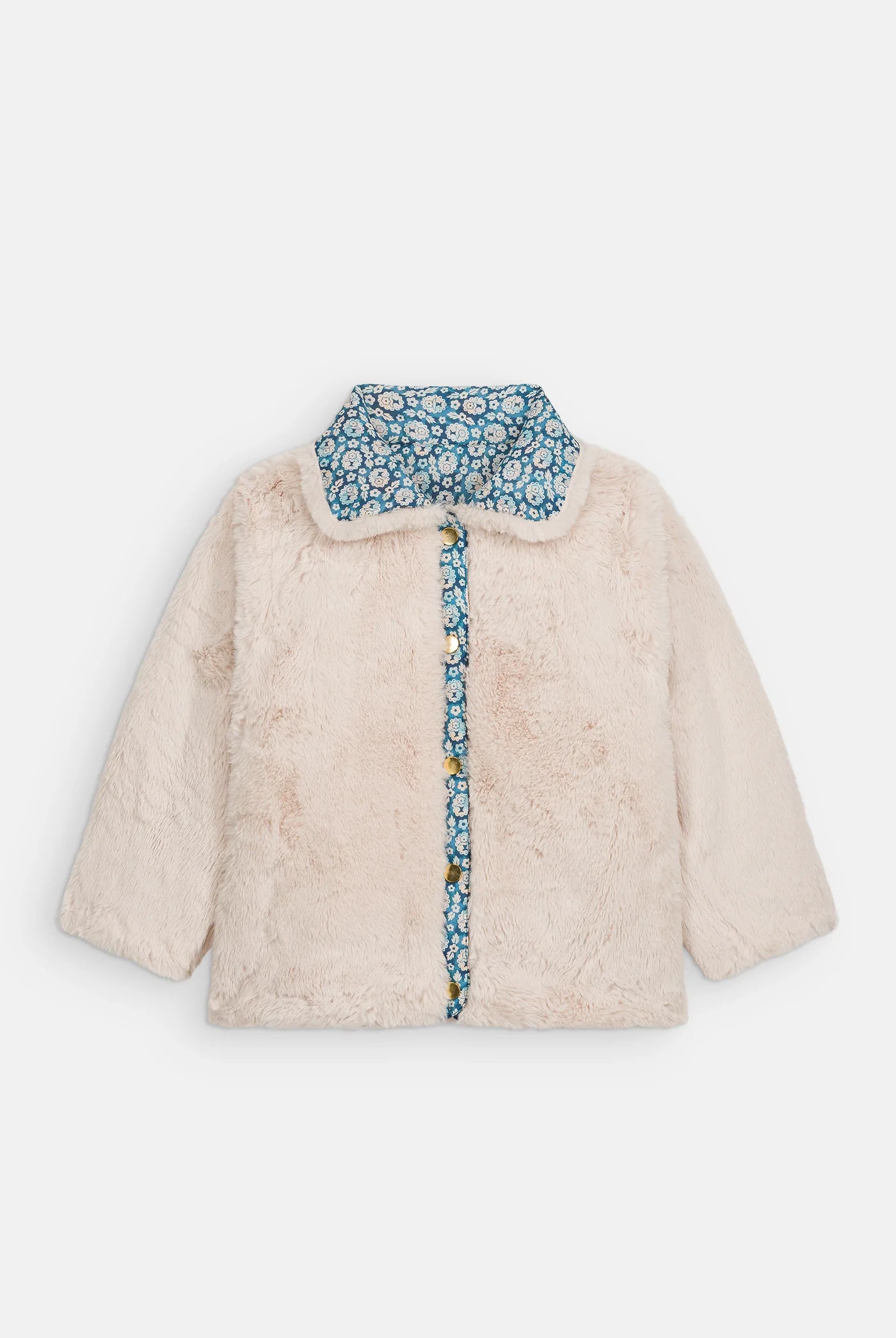 Dalilou Reversible Jacket, Navy Snowfall Flower