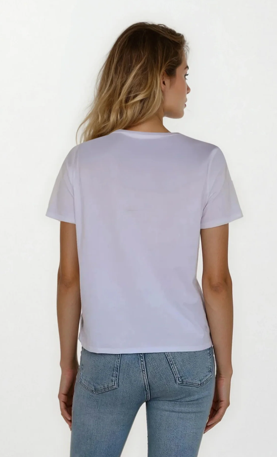 Denim Patch Perfect Tee, White