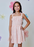 Bow Strap Dress, Peach