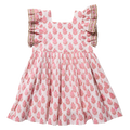 Elsie Dress, Pink Dahlia Floral