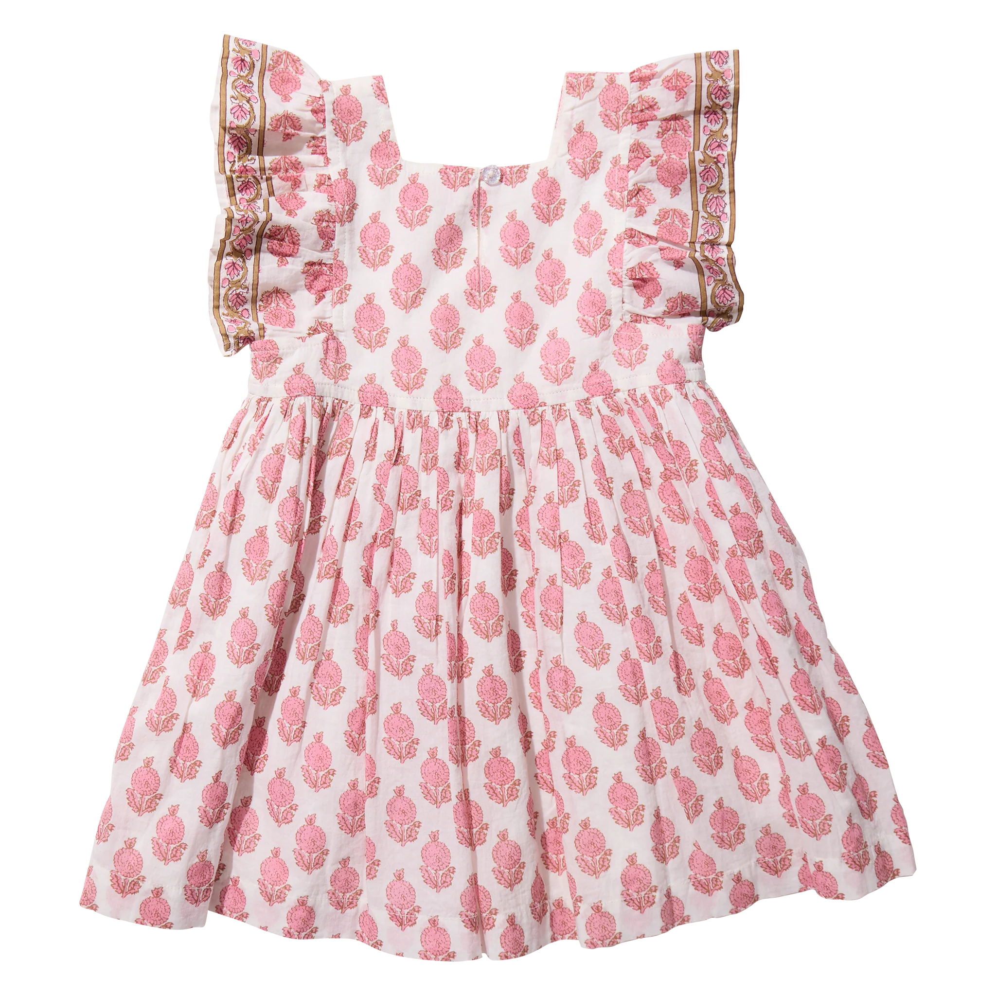 Elsie Dress, Pink Dahlia Floral
