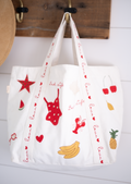 Embroidered Medium Beach Bag