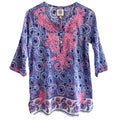 Embroidered Tunic, Blue and Pink