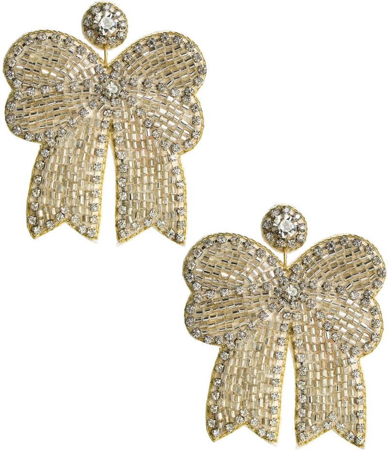 Eva Large Beaded Fabric Bow