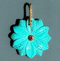 Flower Pendant, Turquoise