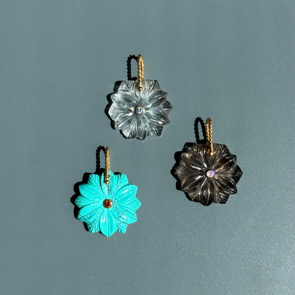 Flower Pendant, Turquoise
