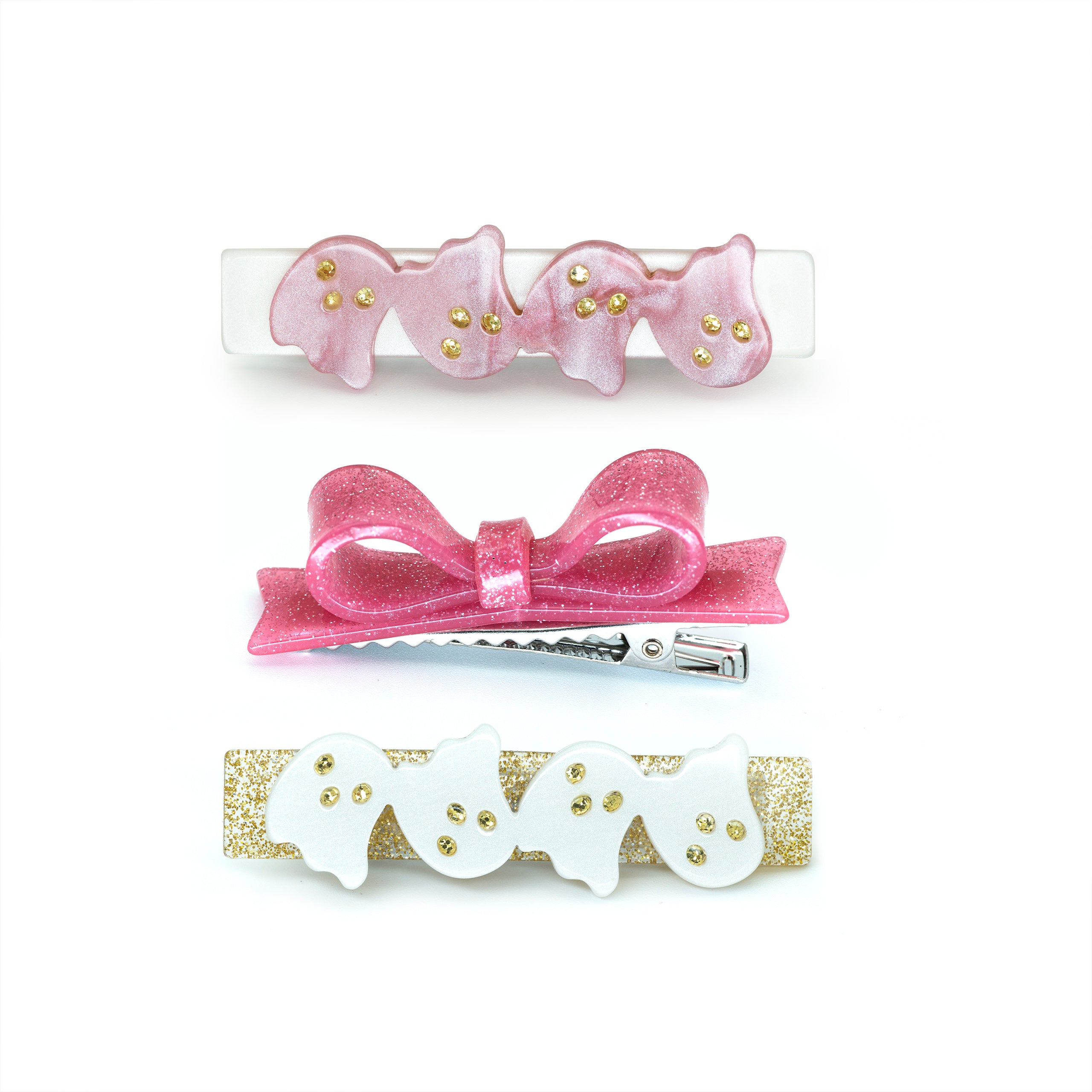 Ghosts & Bow Hair Clips