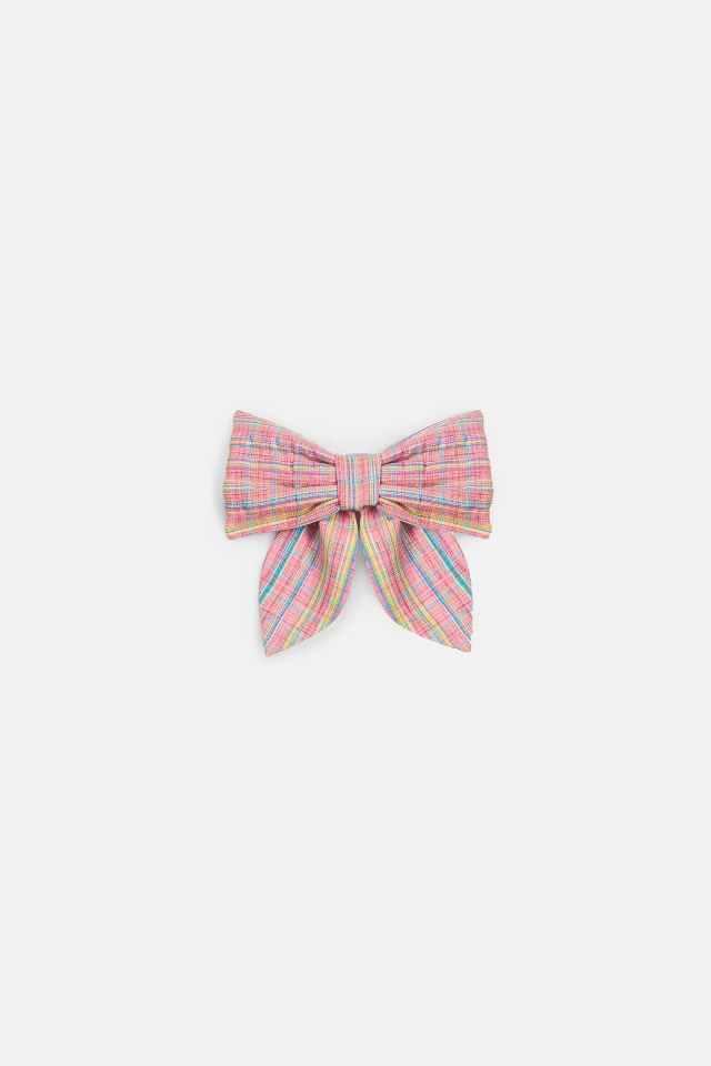 Gilla Hair Clip, Pink Pomelo Checks