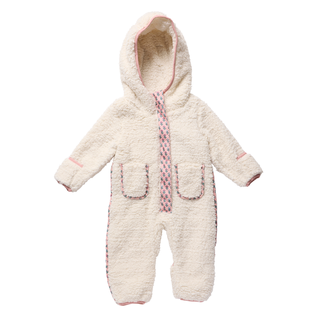 Baby Girls Pramsuit, Cream